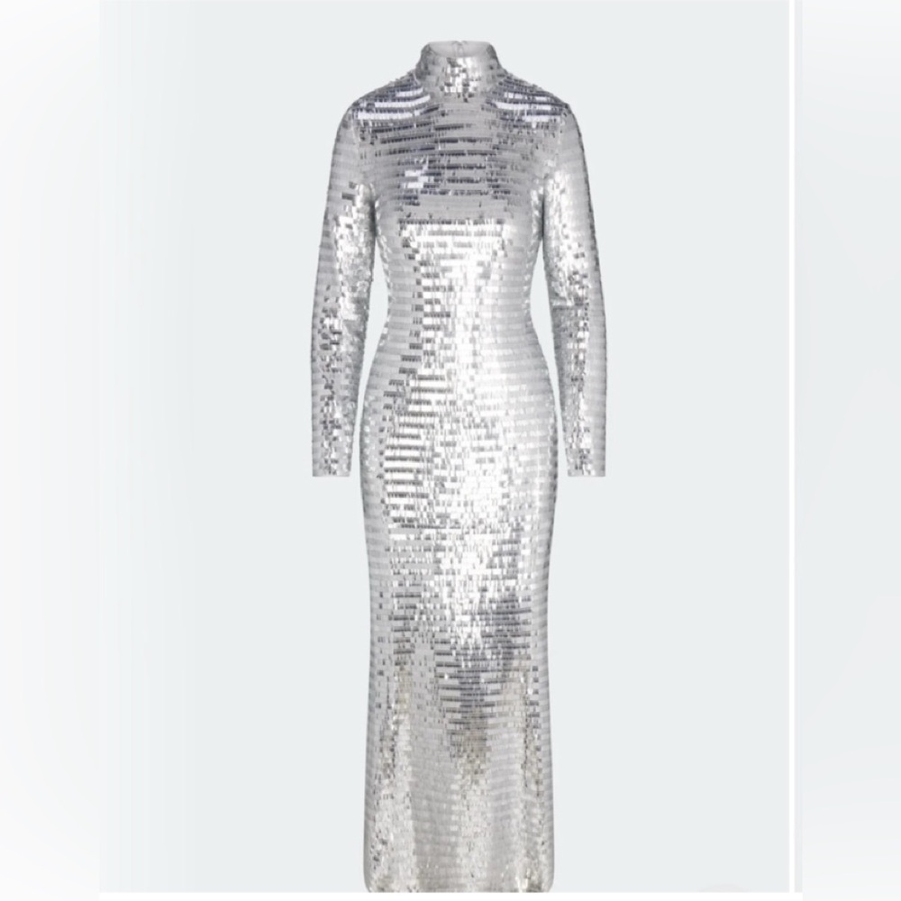 Simon Miller Silver Sequin Maxi Dress